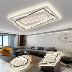 White LED Flush-Mount Ceiling Light for Bedroom and Bathroom