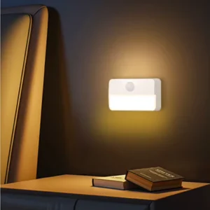 White Mini LED Wireless Wall Lamp Warm Night Light with Human Body Sensor for Home Use for Indoors Closet Stairs Step Lights