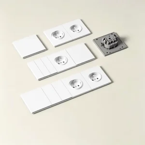 White Modular EU Standard Wall Switch Socket 16A 250V Flush Mount Electrical Outlet for Home Hotel Factory OEM