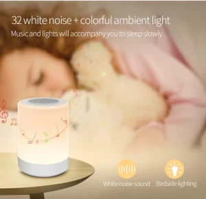 White Noise Night Light 32 Soothing Sounds Colorful LED Touch Lamp USB Rechargeable Baby Bedroom