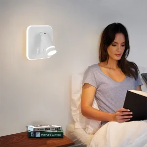 White Nordic Wall Lamps Mounted Aluminum LED USB Bedside Wall Lights for Home Hotel Bedroom