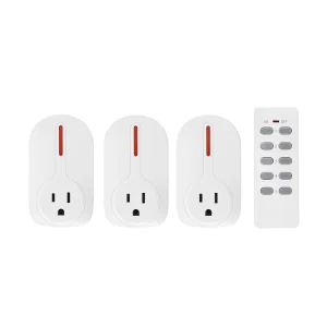 White Remote Control Plastic Outlet Plug US Standard 10A Wireless On Off Power Switch