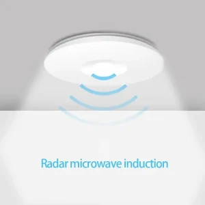 White Ultra-Thin Tri-Proof LED Ceiling Light with PIR Sensor, 8M Automatic Lighting for Aisles and Corridors