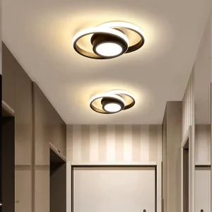White and Black Iron Acrylic LED Corridor Ceiling Light IP44 for Living Room Hotel
