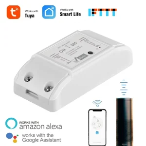 Wi Fi Enabled DIY Interruptor Smart Switch with Wireless Remote Controller for Home Control Works with Alexa & Google Home