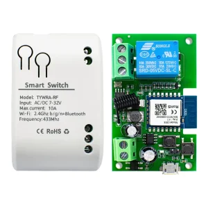 Wi-Fi Smart Home Controller Module ABS Wireless 7-32V/85-250V RF433 Remote Control Switch for Garage
