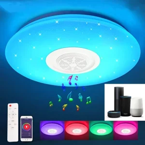 Wi-Fi Smart LED Ceiling Light Dimmable Music Speaker 16 Million Colors