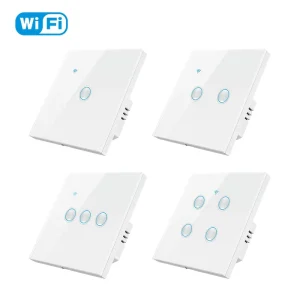 WiFi 1/2/3/4 Gang Glass Concave Smart Wall Light Switch