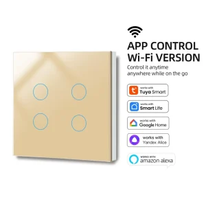 WiFi 1/2 Gang Tempered Glass Touch Wall Light Switch