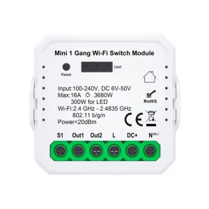WiFi 1 Gang Switch Module Smart Light Relay RF UART Voice Control DIY Breaker Dry Contact AC DC