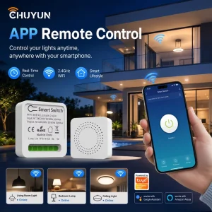 WiFi 16A On-Off Switch App Voice Timer Mini Smart Switch Module Remote Control Wall Switch