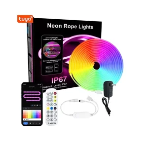 WiFi Bluetooth RGB LED Neon Strip Light Flexible Silicone Smart DIY Digital Running Strip Light Set