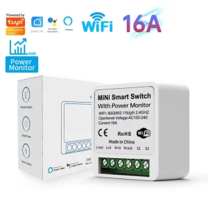 WiFi In-Wall Switch with Live and Neutral Support, Voice Control, 16A, ABS