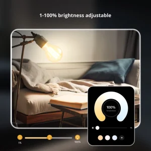 WiFi Matter AC Powered Smart LED Filament Light with Voice and App Remote Control