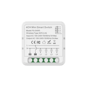 WiFi RF Mini Smart Light Switch 4 Gang 5A with Wireless Remote Control