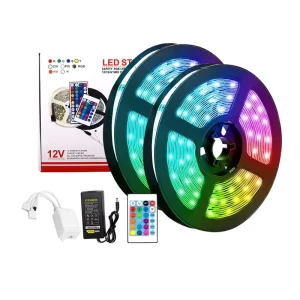 WiFi RGB W2812B DMX 12V LED Strip Light with Music and Sound Control, Waterproof