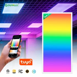 WiFi RGBCW Multicolor Recessed Ceiling LED Panel Light Smart Control CE ETL DLC Listed