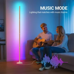 WiFi RGBIC LED Floor Lamp with App Control and Splicing Design for Bedroom and Living Room