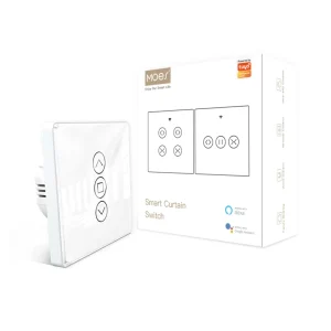WiFi Smart 2.5D Arc Glass Touch Panel Curtain Switch for Roller Blinds Shutters App Remote Control