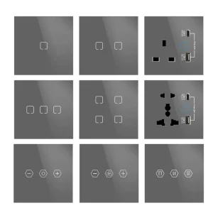 WiFi Smart Bar-Design Wall Light Switch, EU, AC100-240V, Neutral Wire Compatible