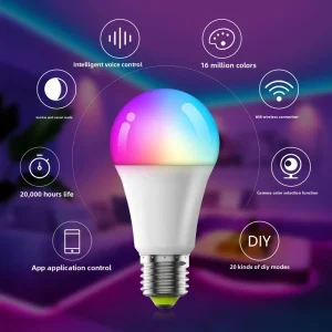 WiFi Smart Bulb Crystal DIY RGB Dimmable Voice Control for Garden Use