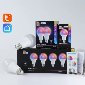 WiFi Smart Bulb E27 RGB LED AC85-265V with Alexa and Google Assistant Compatibility
