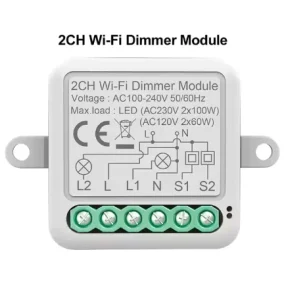 WiFi Smart Dimmer Switch Module Neutral Wire Required DIY Light Breaker Alexa Google Home Compatible