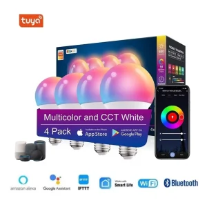 WiFi Smart LED Bulb 10W E27 RGB+CCT Dimmable Color-Changing 850 lm