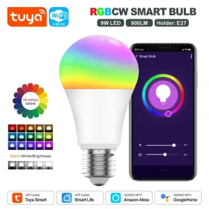 WiFi Smart LED Bulb E27 9W 900lm RGBCW Mini Dimmable AC 85-265V PST-WFA19