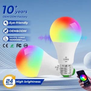 WiFi Smart LED Light Bulb Remote Control Music Sync RGB Dimmable