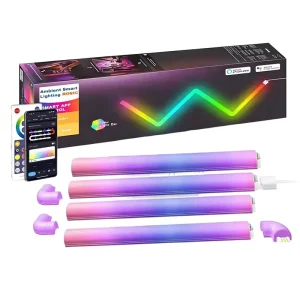 WiFi Smart RGB LED Wall Light Bar with App Control, Music Sync, White Finish
