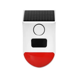 WiFi Smart Solar-Powered Outdoor Siren Alarm with PIR Motion Sensor, 120dB, Remote Control