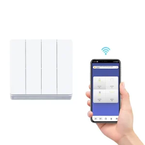 WiFi Smart Switch EU Light Wall Push Button Switch Plastic Need Neutral Wire for Smart Life Work Alexa Google Home 1 2 3 4 Gang