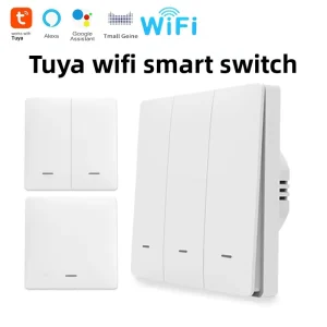 WiFi Smart Wall Switch EU Standard 86-Type Push-Button App Control Timing Voice Activation