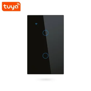 WiFi Smart Wall Switch US 2-Gang Touch LED Light Switch Compatible with Alexa and Google Home PST-TY-U2