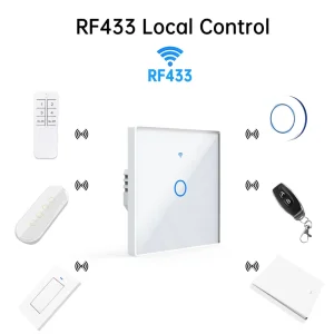WiFi Smart Wireless Control Panel Alexa Voice Glass Touch Wall Switch