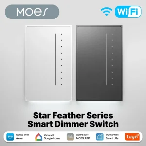 WiFi Star Feather Series Smart Dimmer Light Switch with App, Remote, and Voice Control