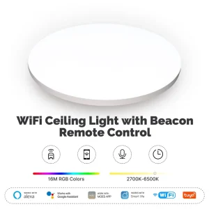 WiFi Tuya Led RGB Light with Voice Control Rotatable Design Universal Use Ceiling Light Smart Home System