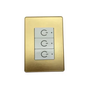 WiFi US Tempered Glass Gold Metal Frame Smart Home Touch Light Switch 1/2/3-Gang 10A App Remote Control Wall Switch