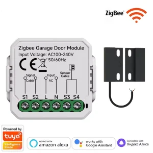 WiFi Zigbee Garage Door Module Switch with Voice Control, Remote Timer, and Rolling Shutter Function