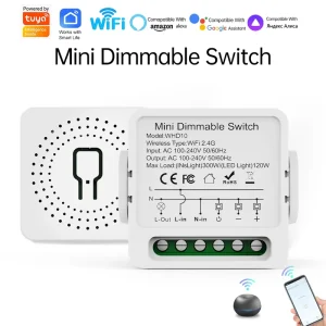 WiFi/Zigbee Mini Cassette Smart Dimmer Switch with On/Off, Voice, Timing, and Remote Control AC100-240V