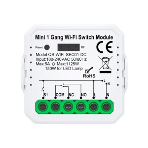 WiFi Zigbee RF Transmitter Dry Contact Switch, AC100-240V, 12V/24V Mini Relay, Wireless Remote Control, NO/NC