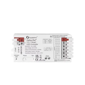 Wide-Voltage 3-in-1 Smart RGB LED Strip Dimmer DC12-48V 15A Zigbee Pro+ External Push Button Multi-Frequency PWM
