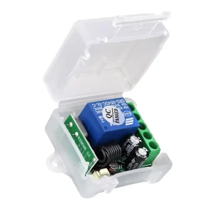 Wide Voltage 5-24V Small Metal Case DC Single-Channel Learning Code Wireless Remote Control Switch 100m Range AAA Battery