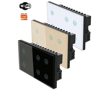 Wired 6-Gang Wall Switch Tempered ABS PC WiFi Zigbee Smart Light Switch EU Type