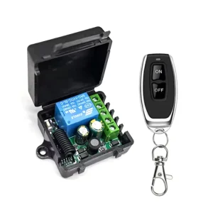 Wireless 433MHz 85V 256V Relay Switch Module 1 Channel RF Remote Control Receiver with 2 Remotes for Garage & Gate Applications
