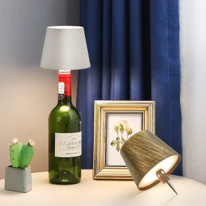 Wireless Bottle Lamp Rechargeable LED Wine Bottle Light with 3 Modes Touch Dimming for Bedroom Table Decor Christmas Gift