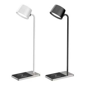 Wireless Charging Desk Lamp with Metal Shade Touch Control Folding Design for Bedside and Learning Use