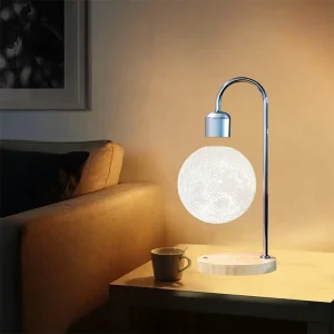 Wireless Charging Living Room Decoration Lighting Levitation Floating LED Table Moon Light Lamp