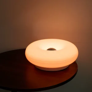 Wireless Control Built in Battery 3CCT 0~100% Dimmable LED Table Lamp Donut Table Lighting for Home